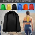 MAKABEE Drawstring Backpack 6Pcs Drawstring Gym Bags Black Draw String Bags Backpack for Sports, Gym, Travel, Swimming, Beach (6 Colors) - Image 3
