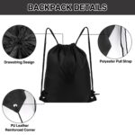 MAKABEE Drawstring Backpack 6Pcs Drawstring Gym Bags Black Draw String Bags Backpack for Sports, Gym, Travel, Swimming, Beach (6 Colors) - Image 6