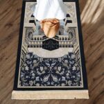 Prayer Rug Thick Traditional Eid Ramadan Mat for Kids Men Women Ramadan Gift 70x110cm Building - Image 8