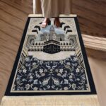 Prayer Rug Thick Traditional Eid Ramadan Mat for Kids Men Women Ramadan Gift 70x110cm Building - Image 9