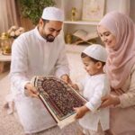 FAF Girl & Boy Velvet Prayer Mat | Children janamaz Prayer Rug for Kids (Upto 3 Years) | Soft Thick Namaz Mat, Portable Travel Janemaaz | Mussalla for Home, Mosque & Ramzan, Hajj and Umrah (Maroon) - Image 5