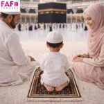 FAF Girl & Boy Velvet Prayer Mat | Children janamaz Prayer Rug for Kids (Upto 3 Years) | Soft Thick Namaz Mat, Portable Travel Janemaaz | Mussalla for Home, Mosque & Ramzan, Hajj and Umrah (Maroon) - Image 6
