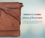 WildHorn Leather Sling Messenger Bag for Men I Multipurpose Crossbody Bag I Travel Bag with Adjustable Strap I IDIMENSION: L- 8 inch H- 10.5 inch W- 2.75 inch - Image 6