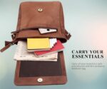 WildHorn Leather Sling Messenger Bag for Men I Multipurpose Crossbody Bag I Travel Bag with Adjustable Strap I IDIMENSION: L- 8 inch H- 10.5 inch W- 2.75 inch - Image 7