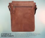 WildHorn Leather Sling Messenger Bag for Men I Multipurpose Crossbody Bag I Travel Bag with Adjustable Strap I IDIMENSION: L- 8 inch H- 10.5 inch W- 2.75 inch - Image 9