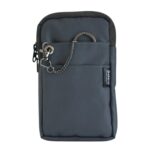 Saco Cell Phone Pouch Crossbody Bag with Shoulder Sling & Belt Clip | Travel Phone Holster Waist Pouch with Keychain for iPhone Samsung OnePlus Oppo Vivo Redmi Xiaomi Smartphone up to 6.7 Inch – Grey - Image 4