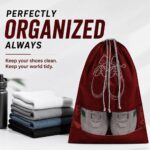 Shoe Bags for Travel Set of 03 – Waterproof Shoe Covers with Transparent Window | Travel Shoe Organizer for Men & Women | Dust Proof Shoe Storage Pouches for Suitcase, Gym & Closet (Maroon) - Image 3