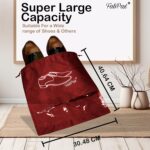Shoe Bags for Travel Set of 03 – Waterproof Shoe Covers with Transparent Window | Travel Shoe Organizer for Men & Women | Dust Proof Shoe Storage Pouches for Suitcase, Gym & Closet (Maroon) - Image 6