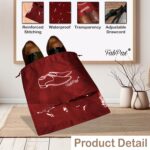 Shoe Bags for Travel Set of 03 – Waterproof Shoe Covers with Transparent Window | Travel Shoe Organizer for Men & Women | Dust Proof Shoe Storage Pouches for Suitcase, Gym & Closet (Maroon) - Image 8