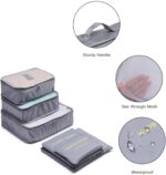 6 Set Packing Cubes Various Sizes Packing Organizer for Travel Accessories Luggage Carry On Suitcase Lightweight Travel Essential Bag (Grey) - Image 5