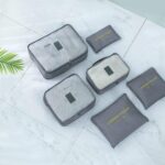 6 Set Packing Cubes Various Sizes Packing Organizer for Travel Accessories Luggage Carry On Suitcase Lightweight Travel Essential Bag (Grey) - Image 7