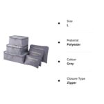 6 Set Packing Cubes Various Sizes Packing Organizer for Travel Accessories Luggage Carry On Suitcase Lightweight Travel Essential Bag (Grey) - Image 8