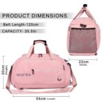 Storite Nylon 54 Cm Imported Multi Purpose Travel Duffle Bag for Women with Dry and Wet Separate Pocket, Lightweight Waterproof Backpack Carry Luggage Bag with Shoe Compartment (Pink,54x30x22 cm) - Image 3