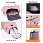 Storite Nylon 54 Cm Imported Multi Purpose Travel Duffle Bag for Women with Dry and Wet Separate Pocket, Lightweight Waterproof Backpack Carry Luggage Bag with Shoe Compartment (Pink,54x30x22 cm) - Image 4