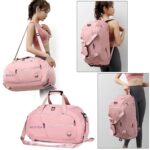 Storite Nylon 54 Cm Imported Multi Purpose Travel Duffle Bag for Women with Dry and Wet Separate Pocket, Lightweight Waterproof Backpack Carry Luggage Bag with Shoe Compartment (Pink,54x30x22 cm) - Image 7