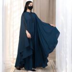 Bashariya HIGH RTN Elegant Firdaus Fabric Kaftan with Embellished Lacework, Concealed Zipper & Ruffle Sleeves – Modest Islamic Dress for Women & Girls - Dark Teal - Image 7
