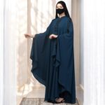 Bashariya HIGH RTN Elegant Firdaus Fabric Kaftan with Embellished Lacework, Concealed Zipper & Ruffle Sleeves – Modest Islamic Dress for Women & Girls - Dark Teal - Image 8