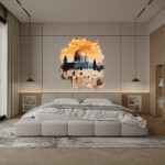 Masjid Al-Aqsa Wall Art, Islamic Watercolor Print, Dome of the Rock, 60 x 60 CM, Modern Muslim Home Décor, Vinyl Wall Sticker - Image 5