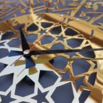 Surah Ikhlas Shiny Gold Metal Wall Clock 15 Inch Round Stainless Steel - Image 5