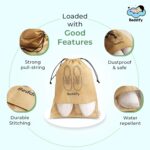 Beddify Pack of 12 Shoe Bags for Travel & Storage Travel Organizer for Women & Men Travel Accessories Shoe Organizer Shoe Pouches Travel Shoe Cover Travel Essentials (Black & Beige) - Image 5
