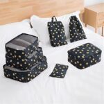 Polyester 7 Set Travel Organizer Bag 3 Packing Cubes + 3 Pouches + 1 Toiletry Organizer Bag (Grey),W-28 Cm, H-11 Centimeters (Black Lemon) - Image 3