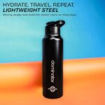 Nivia Dominator Stainless Steel Water Bottle 750ML With Sipper, Durable, Leak-Proof, Easy Grip, Easy-to-Clean, Odour-Free Bottle with Secure Cap For School, Travel, Gym & Work (Black) - Image 4