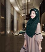 Mehar Riya Hijab for Girls | Side Cut Hijab with Glitter Button | Breathable Iqra Fabric | School, Madrasa for Teenagers | Modest Fashion Headscarf for Girls - Image 4