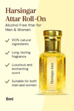 Harsingar Roll On Attar (Pack of 1 - 6ml) | Natural & Undiluted Oudh Attar Perfume Oil | Long Lasting Fragrance Unisex Floral Arabic Islamic Ittar for Men & Women | Alcohol Free Pocket Perfume for Daily , Office Wear & Eid, Ramadan Gifting - Image 4