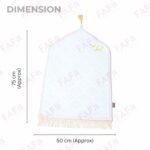 FAF Custom Baby Janamaz Prayer Mat | Customize Kids Islamic Prayer Rug for Boy & Girl (1 to 10) | Soft Thick Namaz Mat, Portable Travel Janemaaz | Mussalla for Home, Mosque, Hajj & Umrah (White) - Image 3