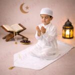 FAF Custom Baby Janamaz Prayer Mat | Customize Kids Islamic Prayer Rug for Boy & Girl (1 to 10) | Soft Thick Namaz Mat, Portable Travel Janemaaz | Mussalla for Home, Mosque, Hajj & Umrah (White) - Image 4