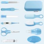 PandaEar Baby Healthcare and Grooming Kit, Baby Safety Set Baby Comb, Brush, Finger Toothbrush, Nail Clippers, Scissors, Nasal Aspirator, Baby Essentials Nursery Care Kit (Blue) - Image 3