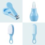 PandaEar Baby Healthcare and Grooming Kit, Baby Safety Set Baby Comb, Brush, Finger Toothbrush, Nail Clippers, Scissors, Nasal Aspirator, Baby Essentials Nursery Care Kit (Blue) - Image 5