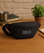 COUNSELOR Waist Pack Bag Fanny Pack for Men & Women with Adjustable Strap, Zipper Pocket, Polyester Crossbody Belt Bag for Travel, Hiking, Camping, Outdoor Sports Nexo (Black) - Image 5