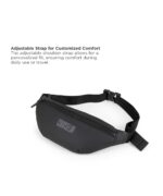 COUNSELOR Waist Pack Bag Fanny Pack for Men & Women with Adjustable Strap, Zipper Pocket, Polyester Crossbody Belt Bag for Travel, Hiking, Camping, Outdoor Sports Nexo (Black) - Image 7