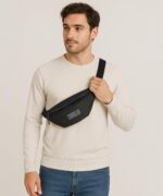 COUNSELOR Waist Pack Bag Fanny Pack for Men & Women with Adjustable Strap, Zipper Pocket, Polyester Crossbody Belt Bag for Travel, Hiking, Camping, Outdoor Sports Nexo (Black) - Image 9