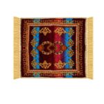 Kuber Industries Velvet Prayer Mat - Meditation Carpet, Pooja Aasan, Flower Square Traditional Mat - Small, Multicolor (Pack of 2) - Image 6