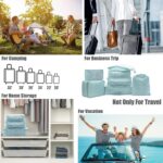 7 Pcs Travel Organizer Pouch Packing Cubes for Clothes Space Savers Bags Cosmetics/Underwear/Socks/Shoes Toiletry Bag Laundry Organiser (sky blue) - Image 4