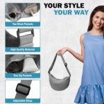 Crossbody Bags for Women & Men | Stylish Sling Bags | Side Bag for Woman | Half Moon Crossbody | Chest Bag | Waist Bag for Woman | Sling Bag for Casual & Travel – Light Grey - Image 4