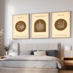 ARTELLY Islamic Wall Painting for Wall Decoration, Set of 3, Arabic Calligraphy Ayatal Kursi, Living Room Bedroom Office Ramadan Decor (Art 4, 10x13 inch) - Image 6