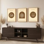 ARTELLY Islamic Wall Painting for Wall Decoration, Set of 3, Arabic Calligraphy Ayatal Kursi, Living Room Bedroom Office Ramadan Decor (Art 4, 10x13 inch) - Image 7