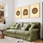 ARTELLY Islamic Wall Painting for Wall Decoration, Set of 3, Arabic Calligraphy Ayatal Kursi, Living Room Bedroom Office Ramadan Decor (Art 4, 10x13 inch) - Image 9