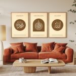 ARTELLY Islamic Wall Painting for Wall Decoration, Set of 3, Arabic Calligraphy Ayatal Kursi, Living Room Bedroom Office Ramadan Decor (Art 4, 10x13 inch) - Image 10