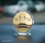 Islamic Acrylic Decor with Allah & Muhammad Design | Mecca Kaaba Showpiece | 9 cm Table Decor | Self Adhesive Home Decoration Item for Living Room, Office, Gift - Image 3