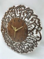 Islamic Wall Clock Arabic Calligraphy Circle - Wooden Muslim Home Decor - Handcrafted Religious Art for Ramadan Eid Housewarming Mosque|Best Wall Clock - Image 3