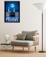 Mecca Mosque Islamic Makah Medina Sharif Mecca Madina Religious Holy Islam Haj Land Painting Wall Art for Home Office Living Room Photo Frame Without Glass 07 (10 x 14 Inch) - Image 3