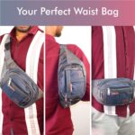 Ayaha Waist Bag Travel Handy Hiking Zip Camera Pouch Money Phone Belt Sport Bag Bum Multipurpose Belt Bag for Men and Women Polyester Waist Pack Fanny Bag Mobile (Navy Blue) - Image 4