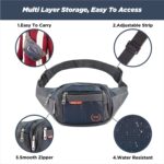 Ayaha Waist Bag Travel Handy Hiking Zip Camera Pouch Money Phone Belt Sport Bag Bum Multipurpose Belt Bag for Men and Women Polyester Waist Pack Fanny Bag Mobile (Navy Blue) - Image 6