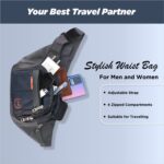 Ayaha Waist Bag Travel Handy Hiking Zip Camera Pouch Money Phone Belt Sport Bag Bum Multipurpose Belt Bag for Men and Women Polyester Waist Pack Fanny Bag Mobile (Navy Blue) - Image 7