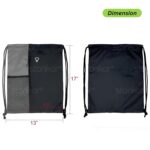 ActiveFit Drawstring Bag | Gym and String Backpack | Sports Bag | 17" x 13" Inch (Black-Grey) - Image 5