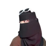 Niqab Nose Piece Hijab for Women & Girls | Soft Cotton Namaz Prayer Head Scarf | Short Naqab Hijab | Comfortable Breathable Islamic Wear | Black - Image 3